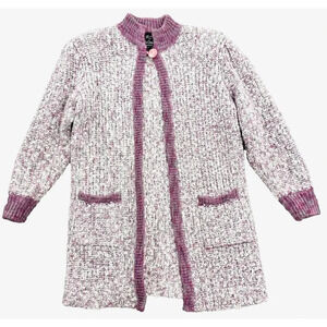 Vintage Monto Por Le Chois Cardigan Sweater Medium Grandmacore Long Chunky Coat